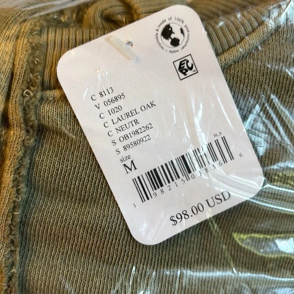 ❌SOLD!❌ NEW! Free People Camden Henley Sweatshirt MEDIUM Laurel Oak Olive Green - Picture 2 of 7
